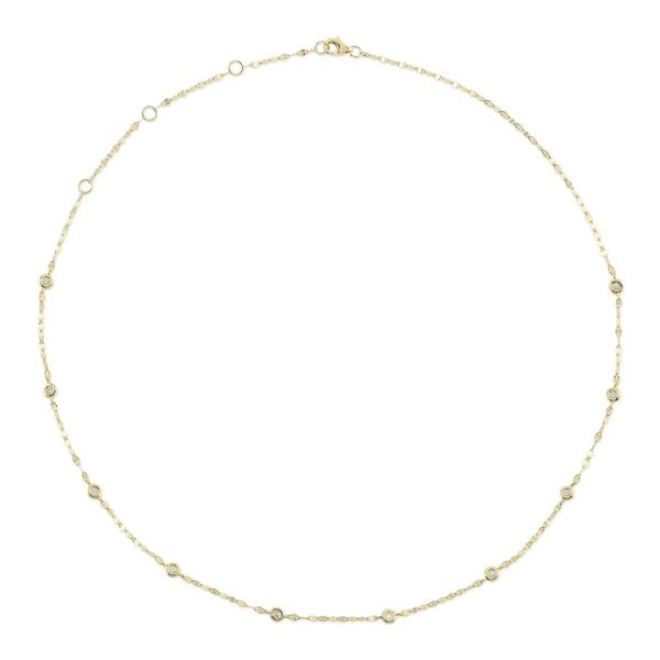 14K Yellow Gold Diamonds By The Yard Necklace Moore Jewelers Laredo, TX