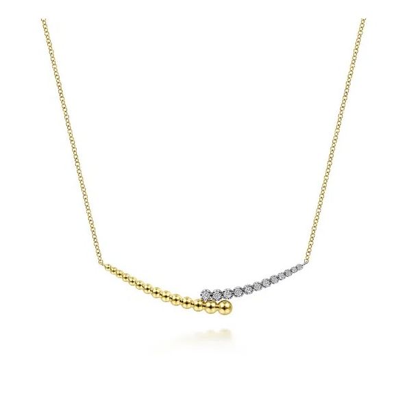 Two Tone 14K Yellow & White Gold Diamond Necklace Moore Jewelers Laredo, TX