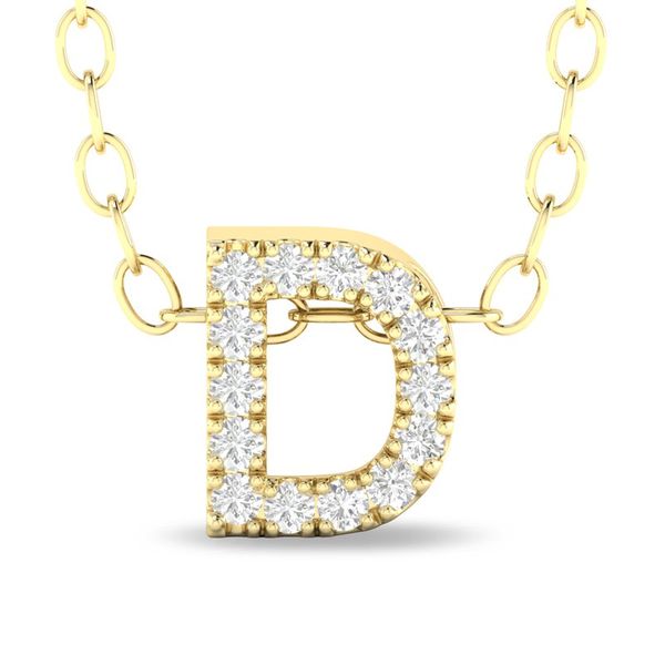 10K Yellow Gold Diamond Initial Necklace Moore Jewelers Laredo, TX