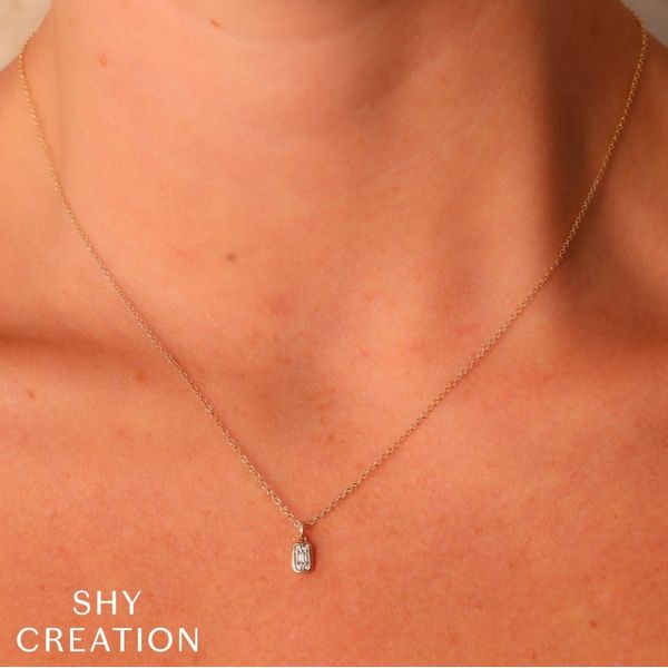 14K Gold Bezel Composite Diamond Necklace Image 2 Moore Jewelers Laredo, TX