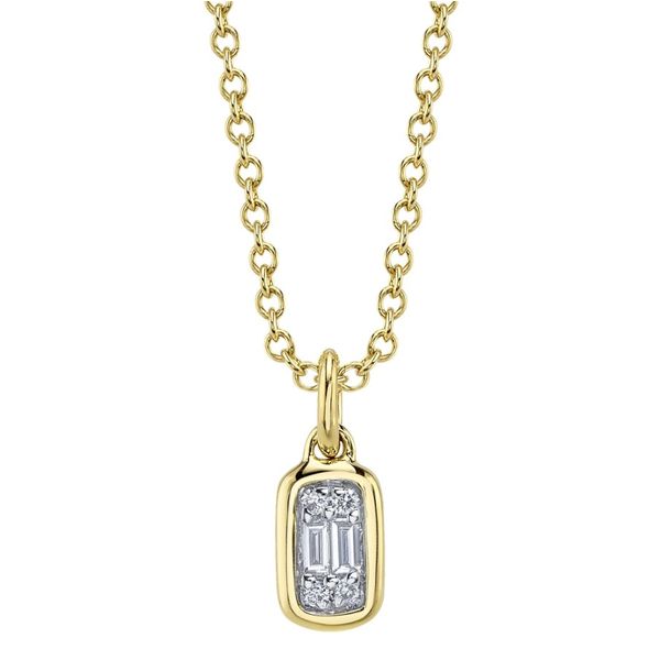 14K Gold Bezel Composite Diamond Necklace Moore Jewelers Laredo, TX
