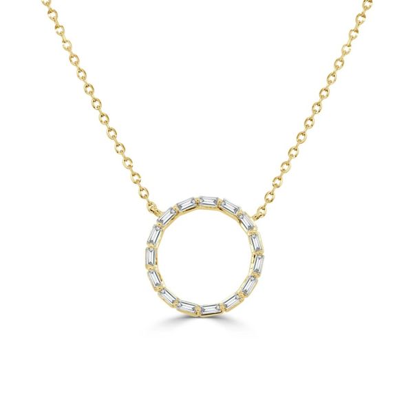 14K Yellow Gold Diamond Circle Necklace Moore Jewelers Laredo, TX