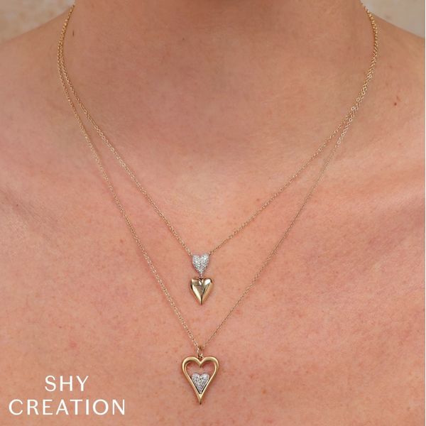 14K Gold Heart Diamond Necklace Image 2 Moore Jewelers Laredo, TX