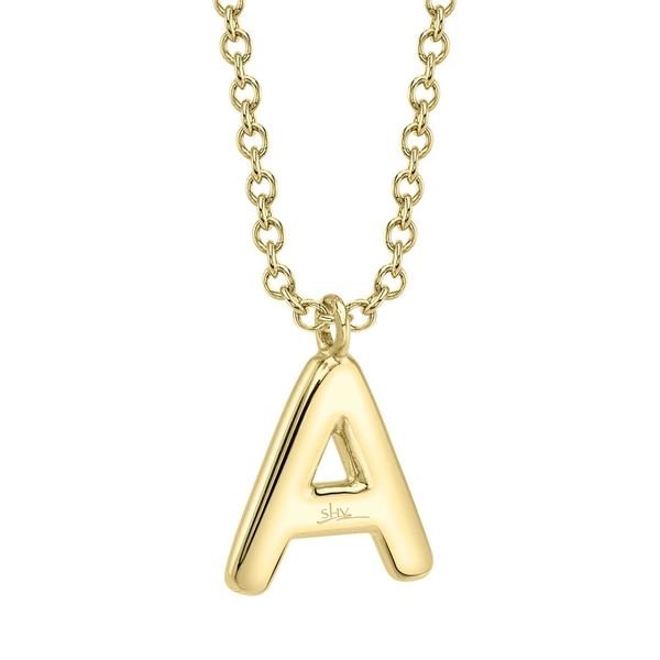 14K Yellow Gold Diamond Pave Initial Necklace Image 2 Moore Jewelers Laredo, TX