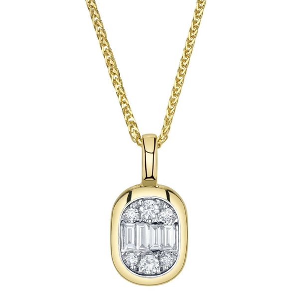 14K Yellow Gold Icon Lumeria Diamond Bezel Pendant Moore Jewelers Laredo, TX