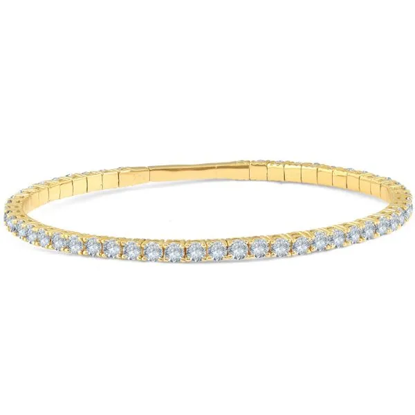 18K Yellow Gold Diamond Flex Bangle Bracelet Moore Jewelers Laredo, TX