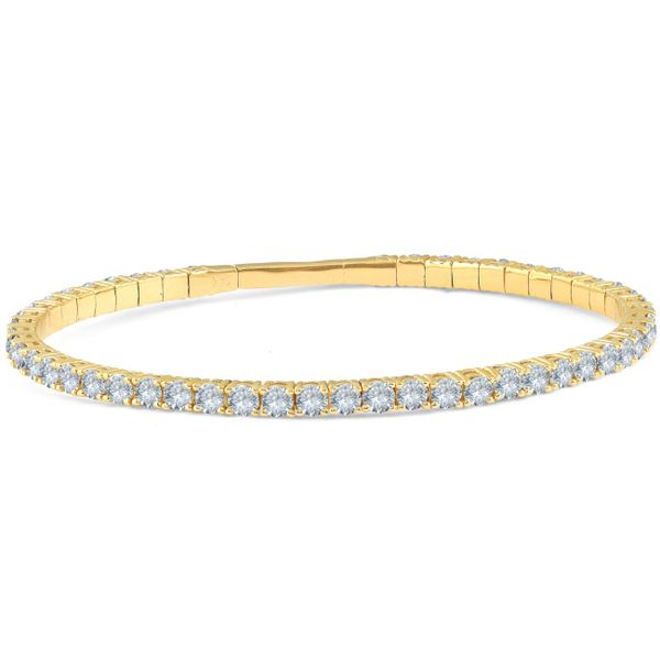 18K Yellow Gold Diamond Flex Bangle Bracelet Moore Jewelers Laredo, TX