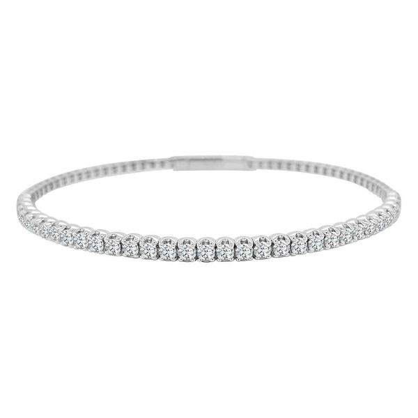 14K White Gold Diamond Flex Bangle Bracelet Moore Jewelers Laredo, TX