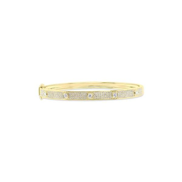 14K Yellow Gold Diamond Bangle Bracelet Moore Jewelers Laredo, TX