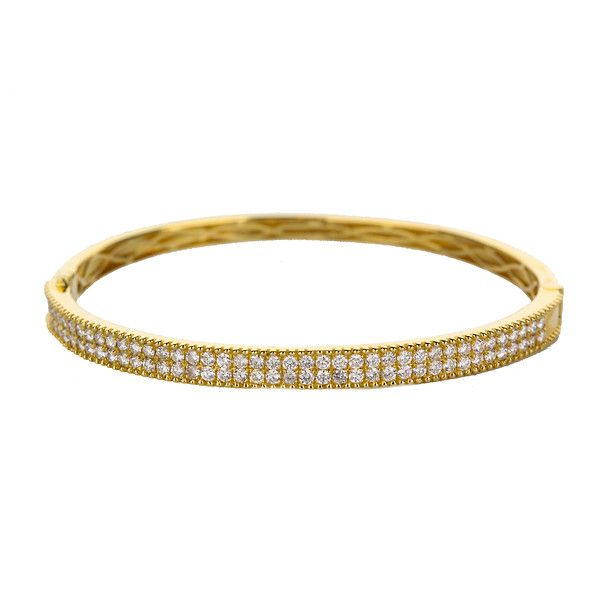 14K Yellow Gold Diamond Bangle Bracelet Moore Jewelers Laredo, TX
