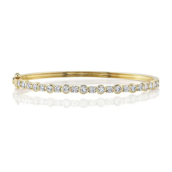 14K Yellow Gold Diamond Bangle Bracelet Moore Jewelers Laredo, TX