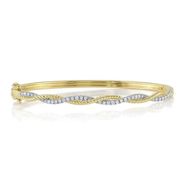 14K Yellow Gold Twist Diamond Bracelet Moore Jewelers Laredo, TX
