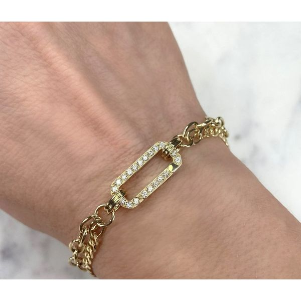 14K Yellow Gold Double Chain Bracelet Image 2 Moore Jewelers Laredo, TX