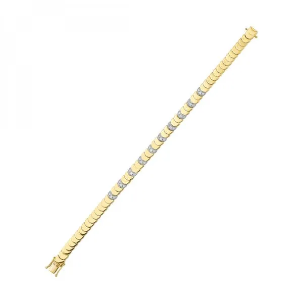 14K Yellow Gold Moon Link Diamond Bracelet Image 2 Moore Jewelers Laredo, TX