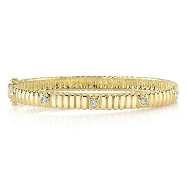 14K Yellow Gold Bezel Diamond Sation Bracelet Moore Jewelers Laredo, TX