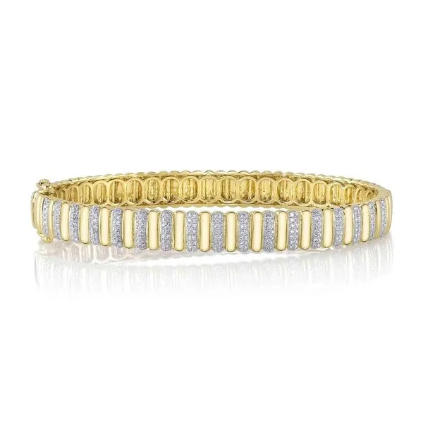 14K Yellow Gold Bangle Diamond Bracelet Moore Jewelers Laredo, TX