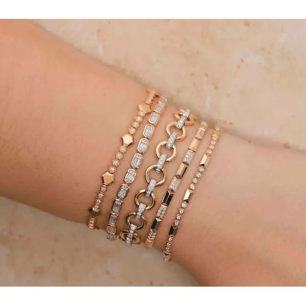 14K Yellow Gold Geo Cut Tennis Bracelet Image 2 Moore Jewelers Laredo, TX