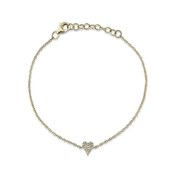 14K Yellow Gold Diamond Heart Bracelet Moore Jewelers Laredo, TX
