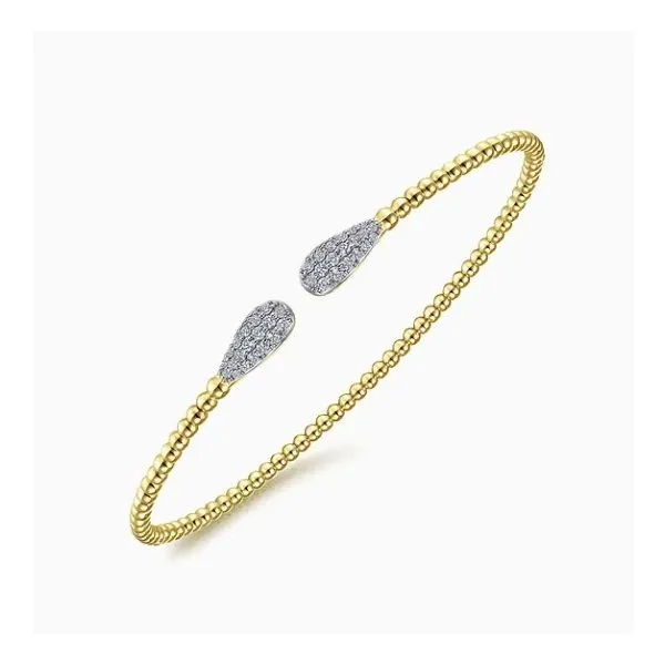 14K Yellow Gold Beaded Bujukan Cuff Bracelet Image 2 Moore Jewelers Laredo, TX