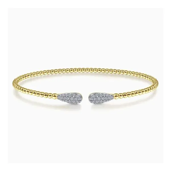 14K Yellow Gold Beaded Bujukan Cuff Bracelet Moore Jewelers Laredo, TX