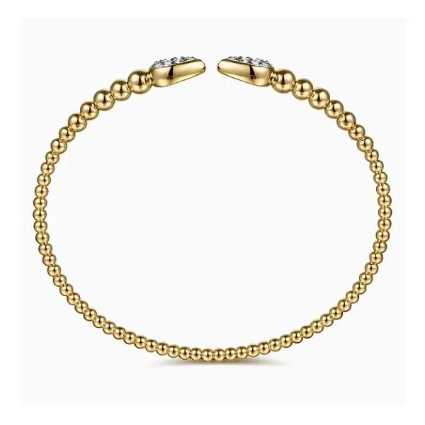 14K Yellow Gold Beaded Bujukan Cuff Bracelet Image 3 Moore Jewelers Laredo, TX