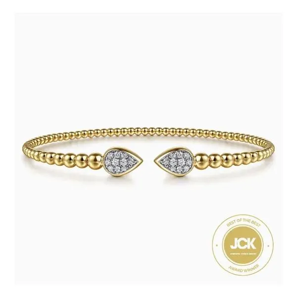 14K Yellow Gold Beaded Bujukan Cuff Bracelet Moore Jewelers Laredo, TX