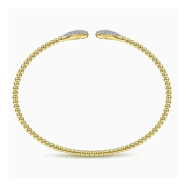 14K Yellow Gold Beaded Bujukan Cuff Bracelet Image 3 Moore Jewelers Laredo, TX