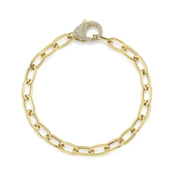 14K Yellow Gold Oval Paper Clip Link Bracelet Moore Jewelers Laredo, TX