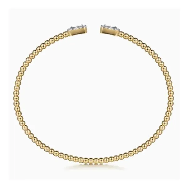 14K Yellow Gold Beaded Bujukan Cuff Bracelet Image 3 Moore Jewelers Laredo, TX
