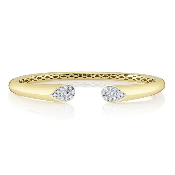 14K Yellow Gold Cuff Diamond Bracelet Moore Jewelers Laredo, TX