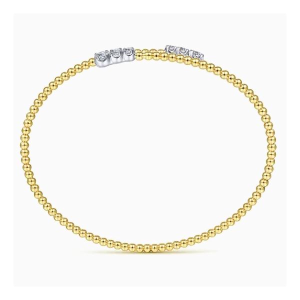 Two Tone 14K Yellow & White Gold Bypass Diamond Bracelet Image 3 Moore Jewelers Laredo, TX