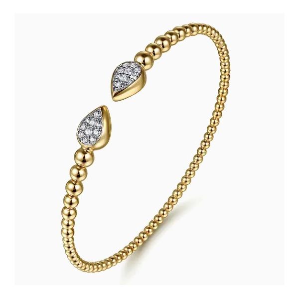 14K Yellow Gold Beaded Bujukan Cuff Bracelet Image 2 Moore Jewelers Laredo, TX