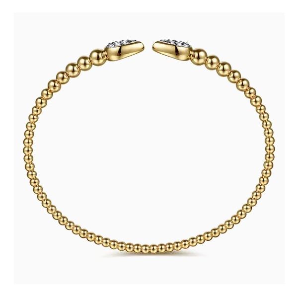 14K Yellow Gold Beaded Bujukan Cuff Bracelet Image 3 Moore Jewelers Laredo, TX