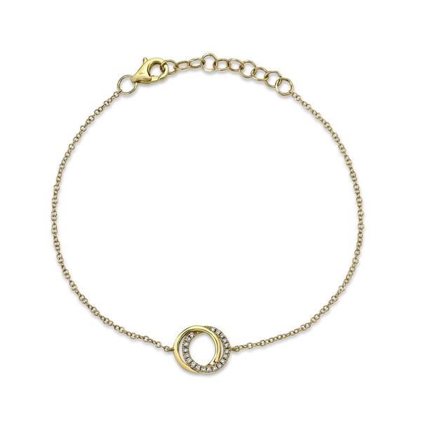 14K Gold Love Knot Circle Diamond Bracelet Moore Jewelers Laredo, TX