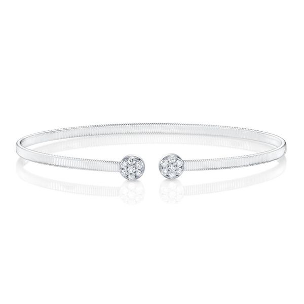 14K White Gold Diamond Pave Cuff Bracelet Moore Jewelers Laredo, TX