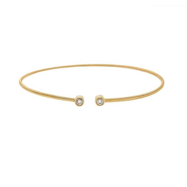 14K Yellow Gold Corelli Diamond Bezel Cuff Bracelet Moore Jewelers Laredo, TX