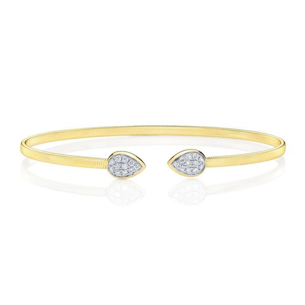 14K Yellow Gold Corelli Diamond Cuff Bracelet Image 2 Moore Jewelers Laredo, TX
