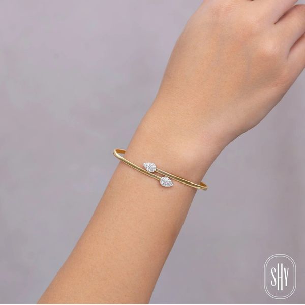 Two Tone 14K Yellow & White Gold Corelli Diamond Bypass Bracelet Image 2 Moore Jewelers Laredo, TX