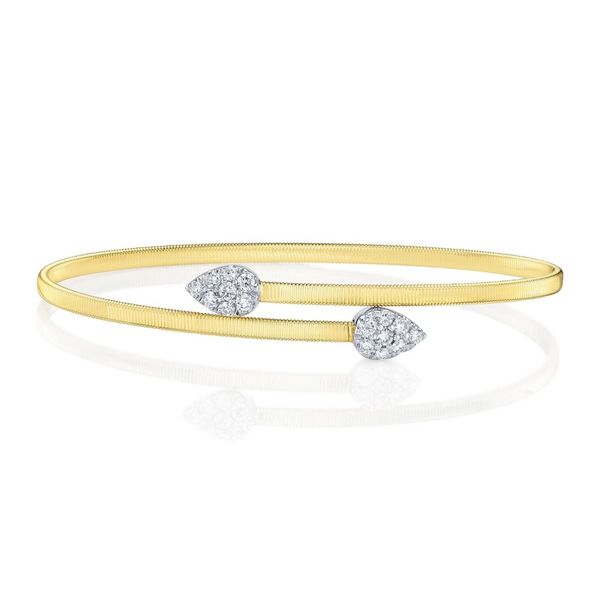 Two Tone 14K Yellow & White Gold Corelli Diamond Bypass Bracelet Moore Jewelers Laredo, TX