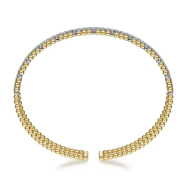 Two-Tone 14K Yellow & White Gold Beaded Bujukan Diamond Bracelet Image 3 Moore Jewelers Laredo, TX