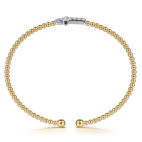 14K Yellow & White Gold Beaded Bujukan Cross Diamond Bracelet Image 3 Moore Jewelers Laredo, TX