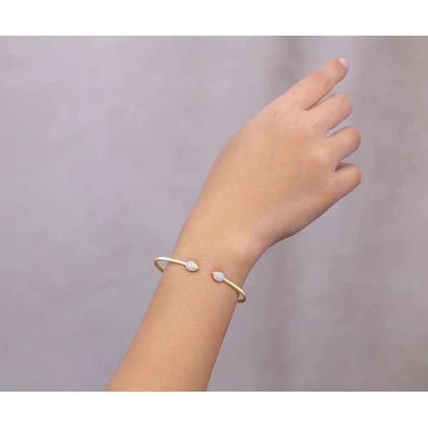 14K Yellow Gold Corelli Diamond Cuff Bracelet Image 3 Moore Jewelers Laredo, TX