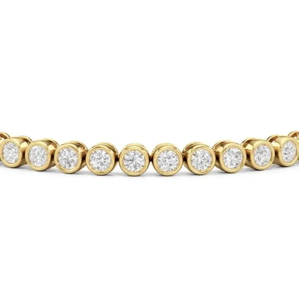 14K Yellow Gold Bezel Set Diamond Tennis Bracelet Image 2 Moore Jewelers Laredo, TX