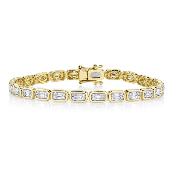 14K Yellow Gold Composite Diamond Tennis Bracelet Moore Jewelers Laredo, TX