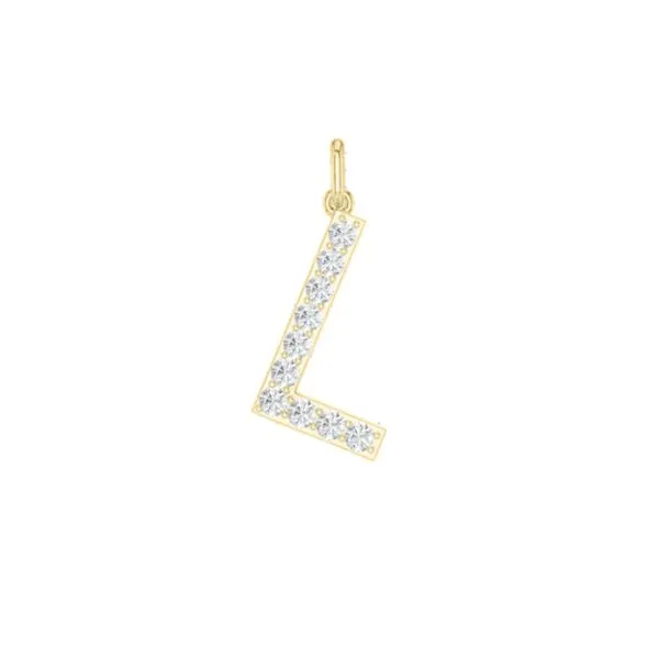 14K Yellow Gold Lab Grown Diamond Initial Necklace Image 2 Moore Jewelers Laredo, TX