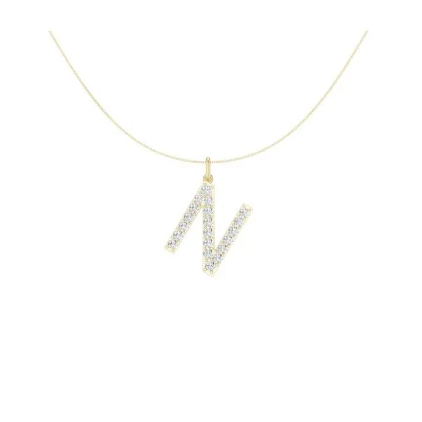 14K Yellow Gold Lab Grown Diamond Initial Necklace Moore Jewelers Laredo, TX