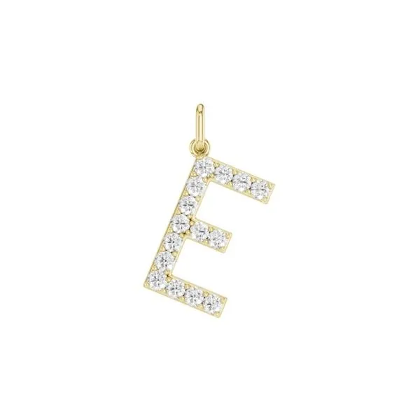 14K Yellow Gold Lab Grown Diamond Initial Necklace Image 2 Moore Jewelers Laredo, TX