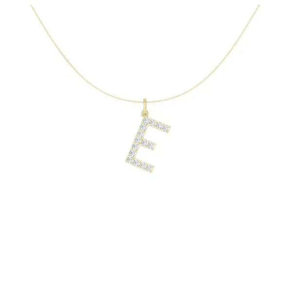 14K Yellow Gold Lab Grown Diamond Initial Necklace Moore Jewelers Laredo, TX