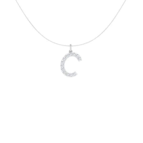 14K White Gold Lab Grown Diamond Initial Necklace Moore Jewelers Laredo, TX