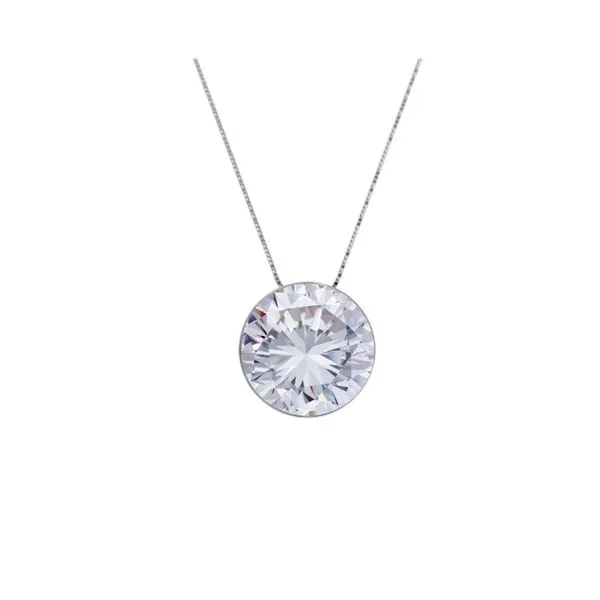 14K White Gold Bezel Lab Grown Diamond Pendant Moore Jewelers Laredo, TX